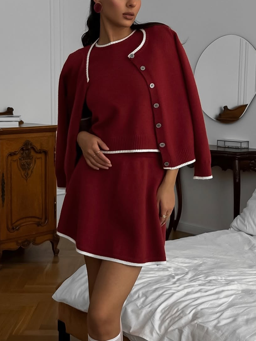 Amanda - Trijų Dalių Megztas Kostiumėlis