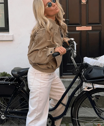 Emily - Zomšos Bomber Švarkas