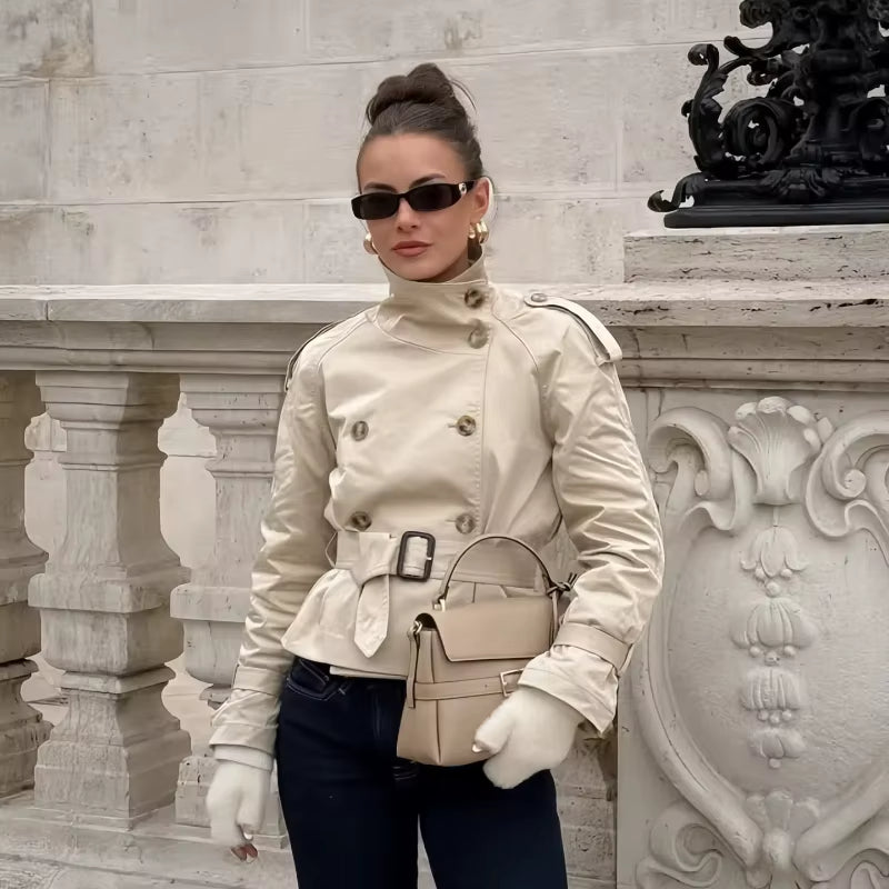 Lyss - Trumpintas Trench Paltas