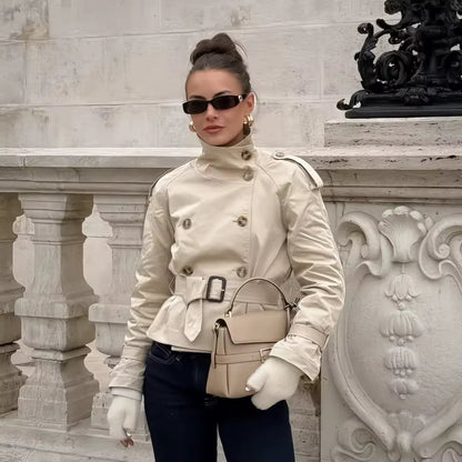 Lyss - Trumpintas Trench Paltas