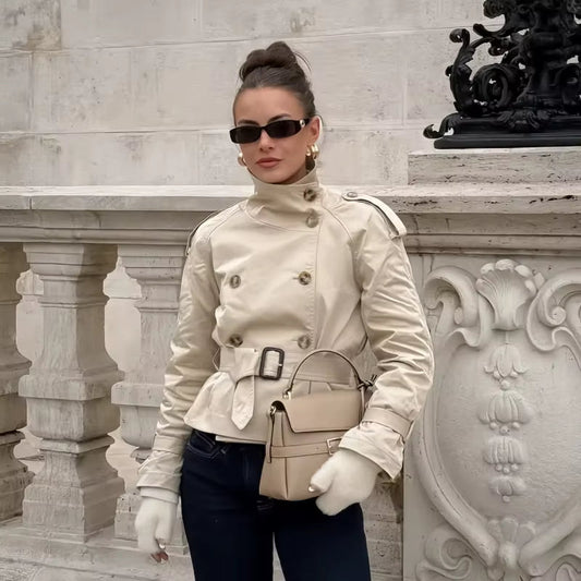 Lyss - Trumpintas Trench Paltas